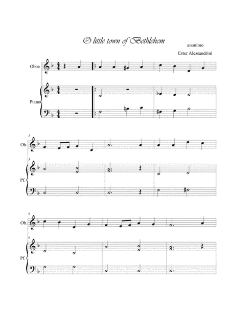 O little town in Bethelem. Oboe and piano (arr. Ester Alessandrini)