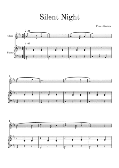 Silent Night - Franz Gruber (Oboe + Piano) Very Easy Arrangement (arr. André Laitano)