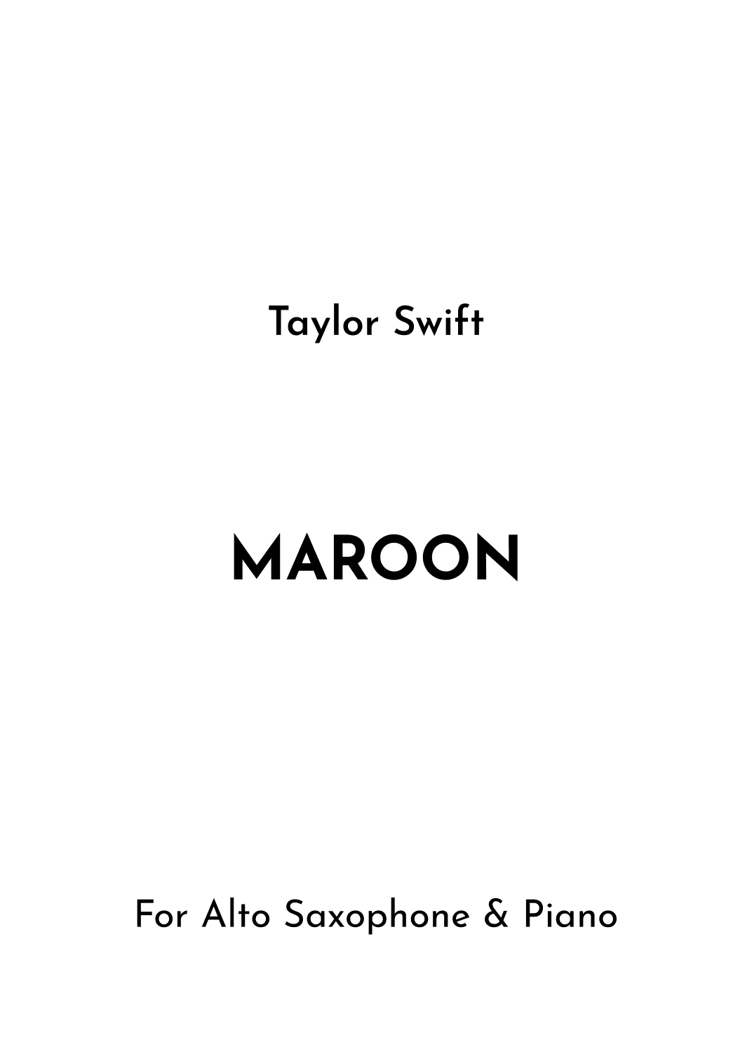 Maroon (arr. Jireh J.)