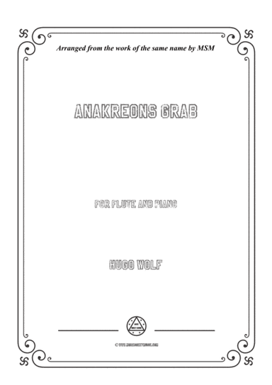 Wolf-Anakreons Grab, for Flute and Piano (arr. MSM)
