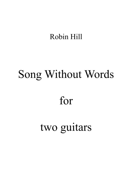 Song Without Words for two guitars
