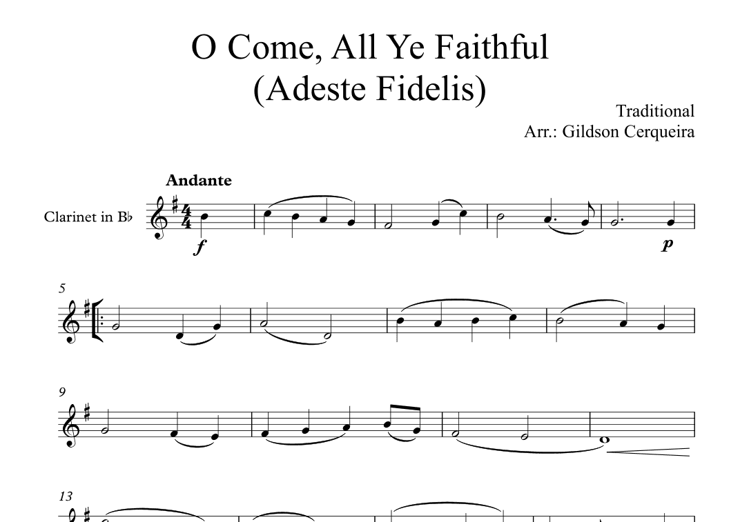 O Come, All Ye Faithful (Adeste Fidelis) (arr. Gildson Cerqueira)