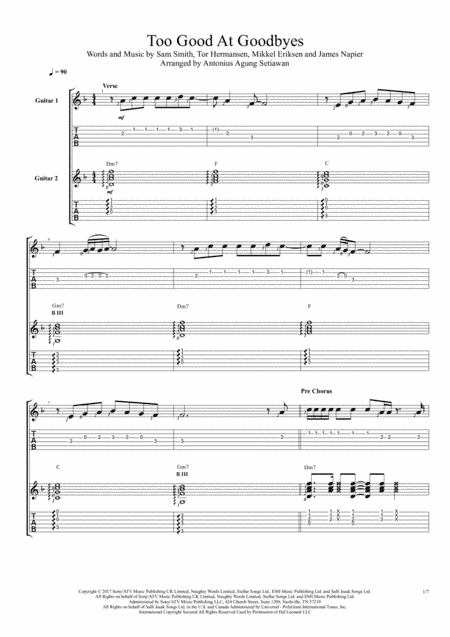 Too Good At Goodbyes (arr. Antonius Agung Setiawan)