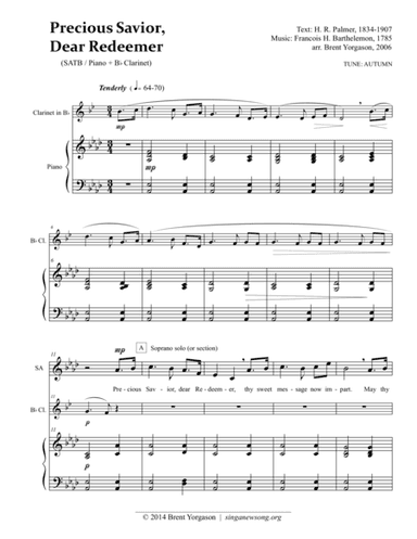 Precious Savior, Dear Redeemer (arr. Brent Yorgason)
