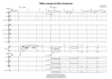 Who Wants To Live Forever - Score Only (arr. C.W.)