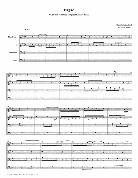Fugue 15 from Well-Tempered Clavier, Book 2 (Conical Brass Quartet) (arr. Richard Byrnes)