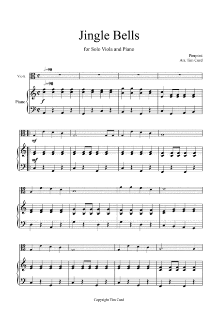 Jingle Bells for Solo Viola and Piano (arr. Tim Curd)
