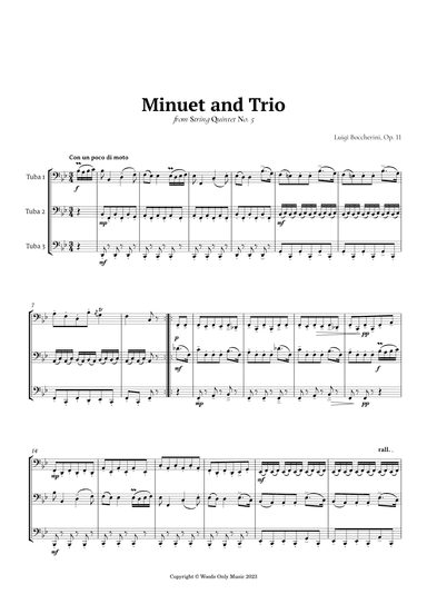 Minuet by Boccherini for Tuba Trio (arr. Ander)