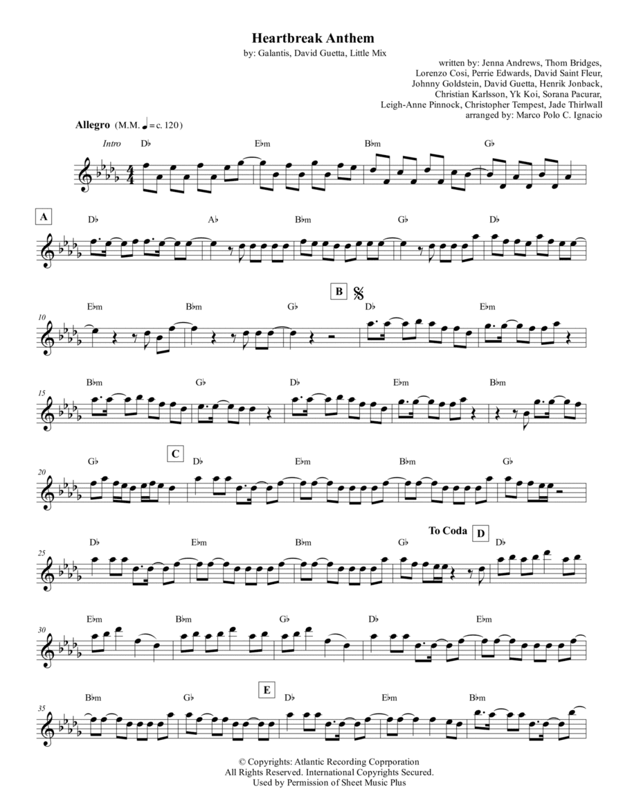 Heartbreak Anthem (arr. Marco Polo C. Ignacio)