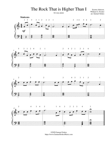 The Rock That is Higher Than I - for easy piano (arr. Samuel Stokes)