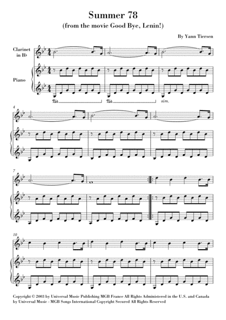 Summer 78 (arr. Ahiva Editions)