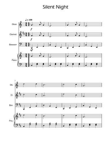 Silent Night - Woodwind Trio w/ Piano (arr. Ygor Nunes)