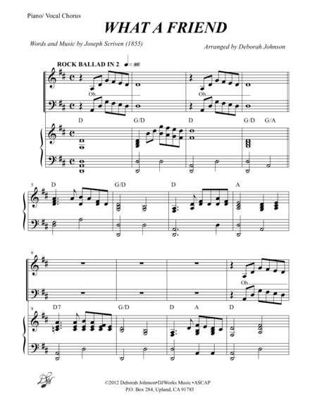 What a Friend we have in Jesus (arr. Deborah Johnson)