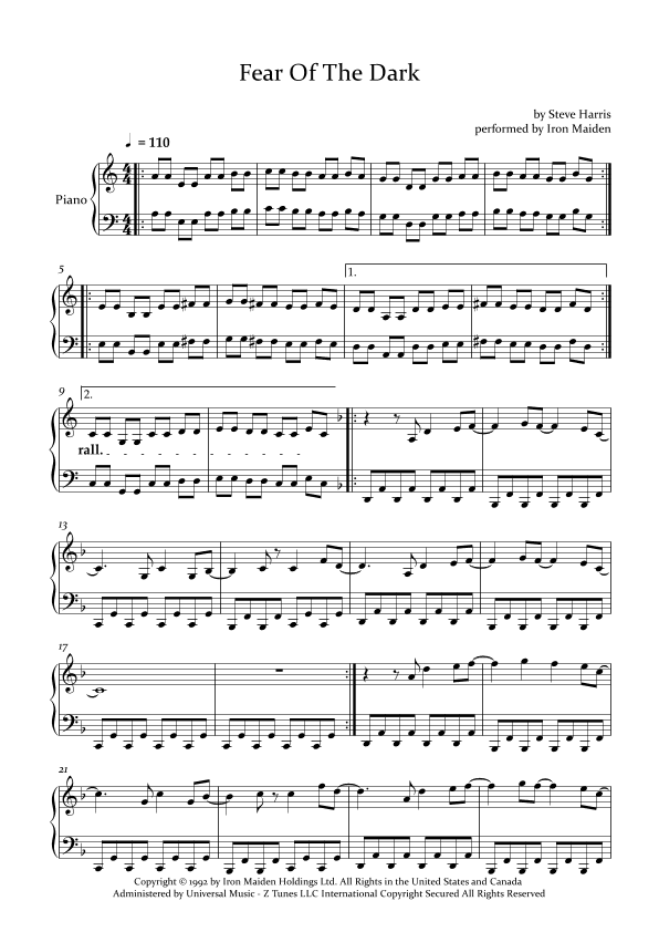 Fear Of The Dark (arr. Judith Alencar)