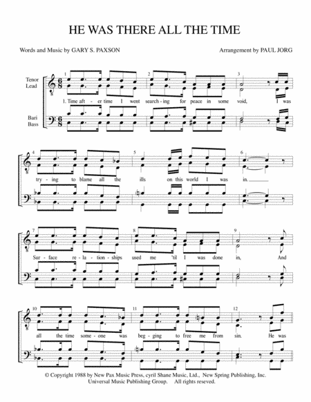 He Was There All The Time (arr. Paul A. Jorg)