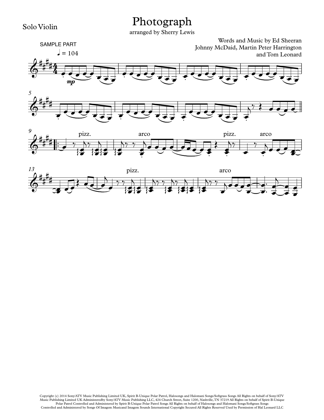 Photograph (arr. Sherry Lewis)