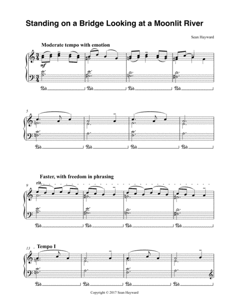 Standing on a Bridge Looking at a Moonlit River