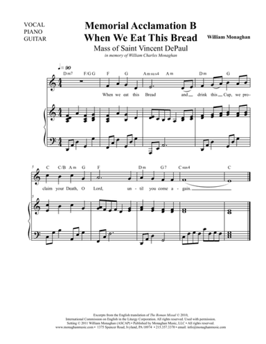 Memorial Acclamation B - Mass of St. Vincent De Paul