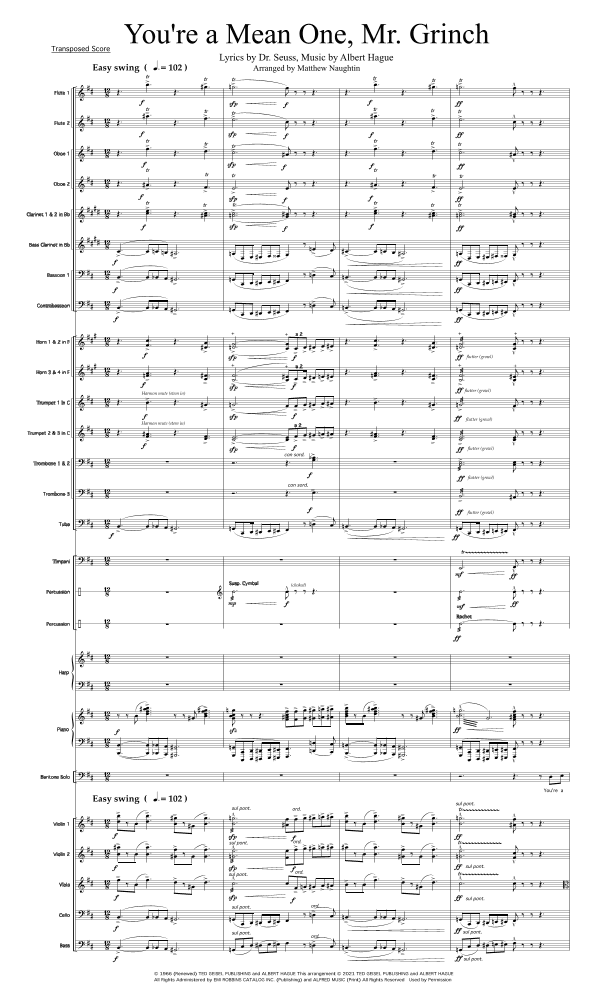 You're A Mean One, Mr. Grinch (arr. Matthew Naughtin)