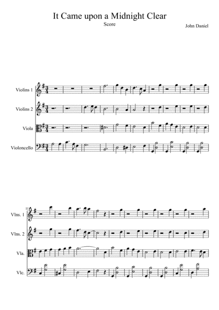It Came Upon a Midnight Clear (arr. John W. Daniel)
