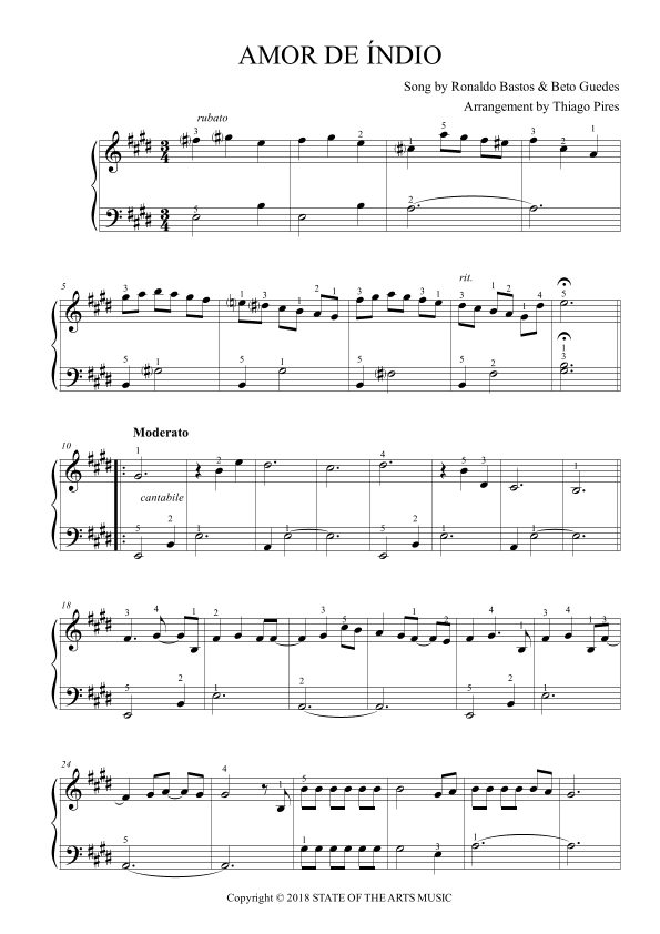 Amor De Indio (indian Love) (arr. Thiago Pires)