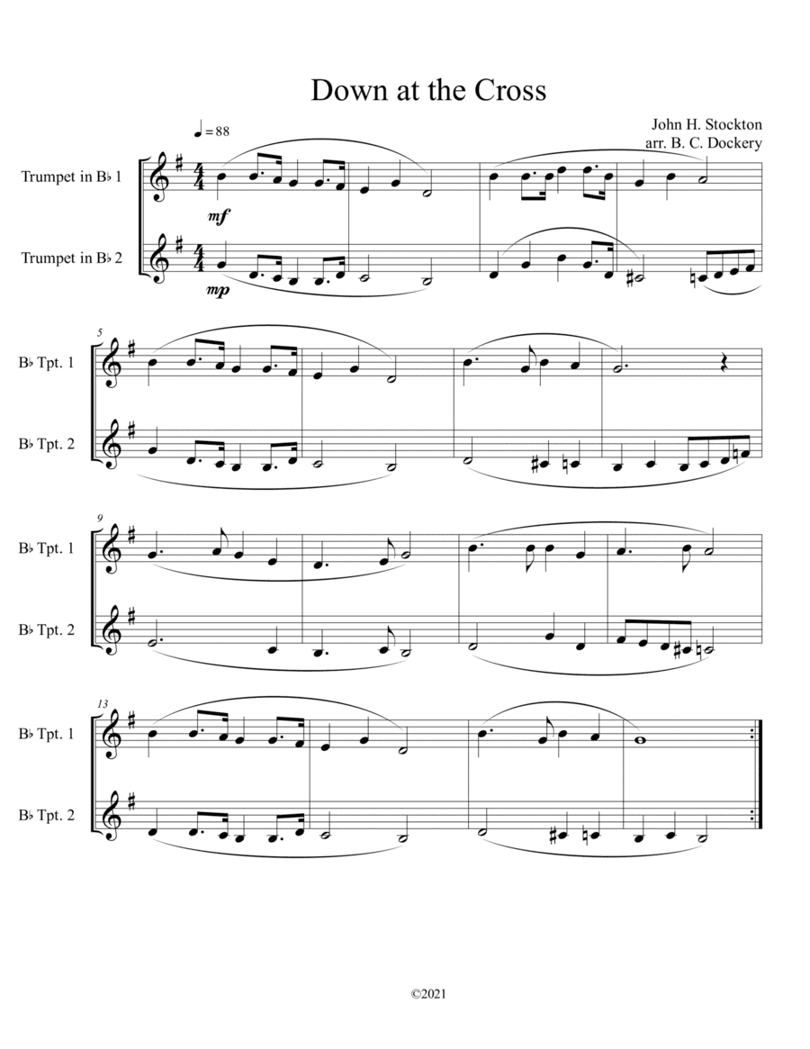 Down at the Cross (trumpet duet) (arr. B. C. Dockery)