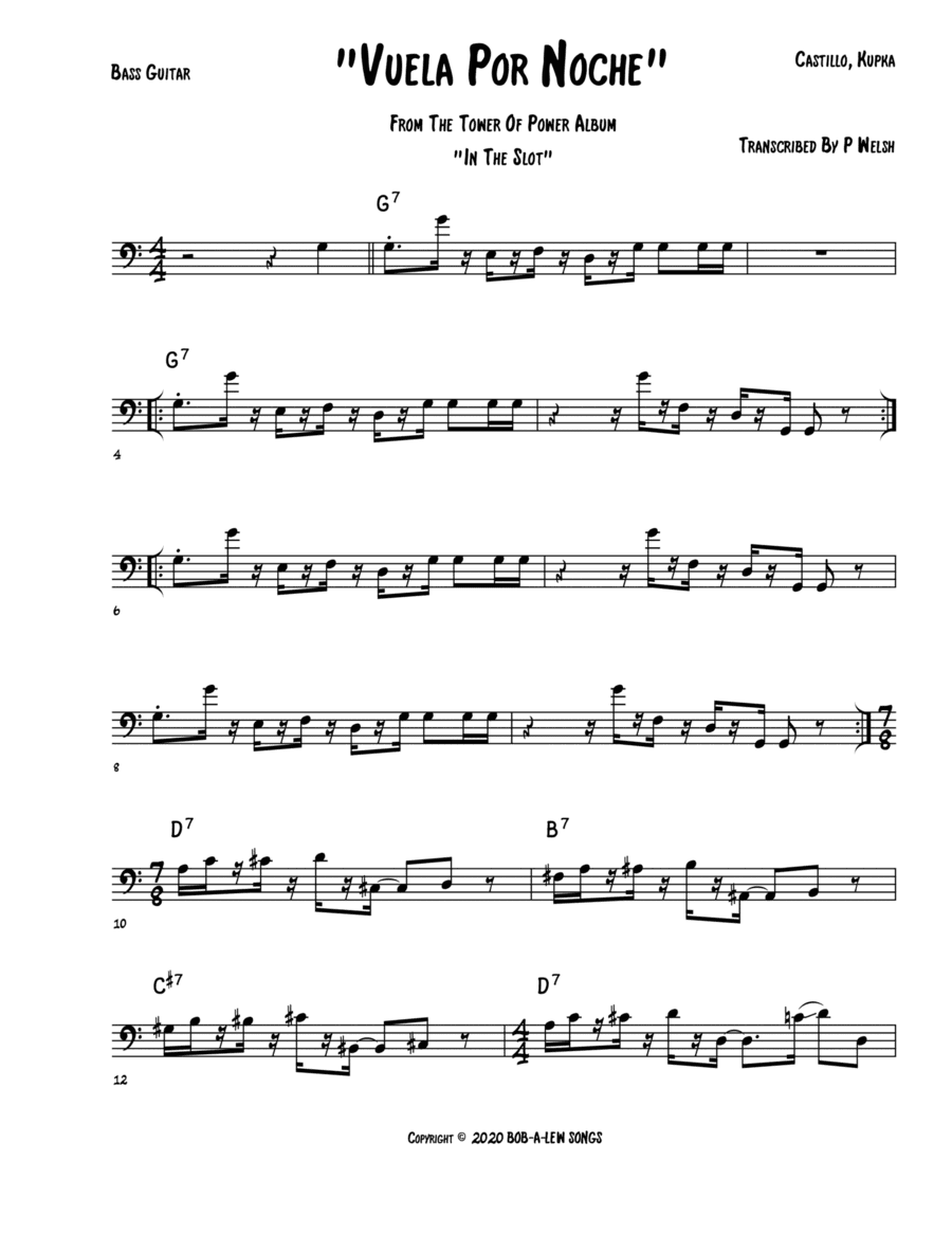 Vuela Por Noche (arr. Accubass)
