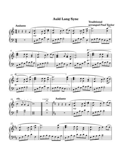 Auld Lang Syne (simplified) (arr. Paul Taylor)