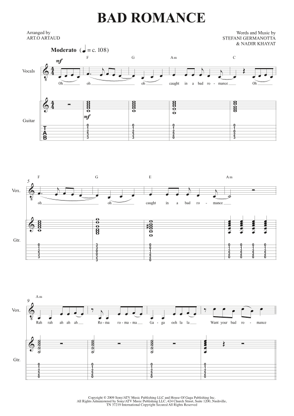 Bad Romance (arr. Art.o Artaud)