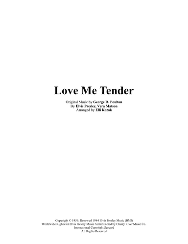 Love Me Tender (arr. Elli Kozak)