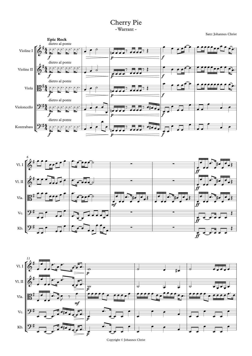 Cherry Pie (arr. Johannes Christ)