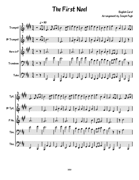 The First Noel (Brass Quintet) (arr. Joseph Pugh)