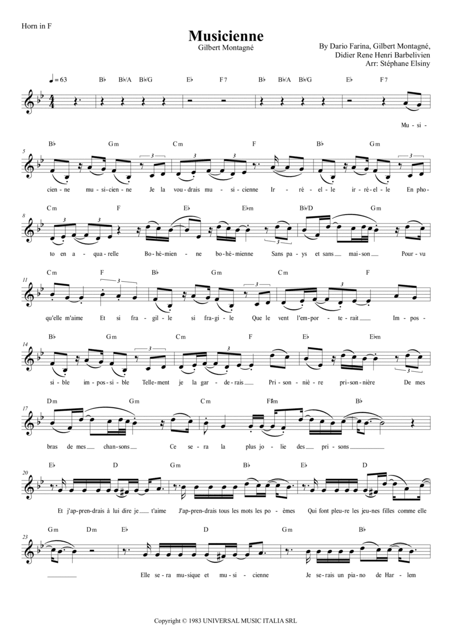 Musicienne (arr. Stéphane Elsiny)