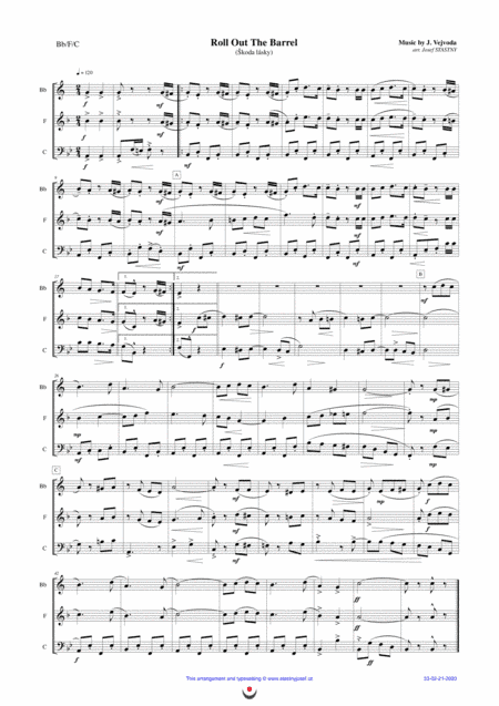 Roll Out The Barrel (arr. Josef STASTNY)