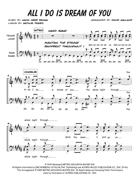 All I Do Is Dream Of You (arr. David Wallace)