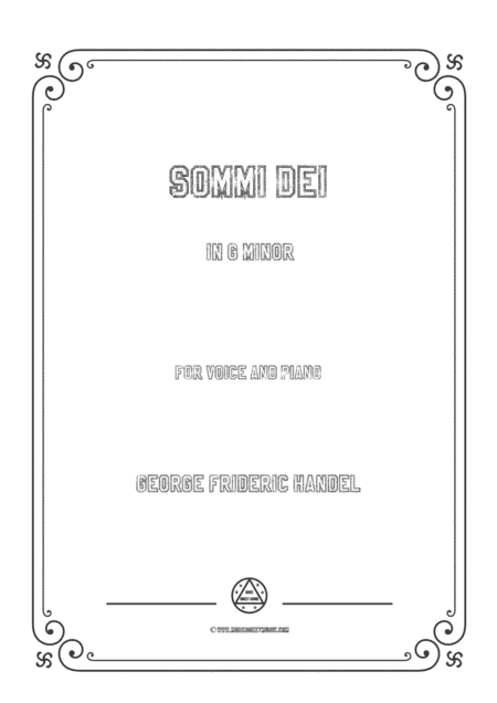 Handel-Sommi Dei in g minor,for Voice and Piano (arr. MSM)