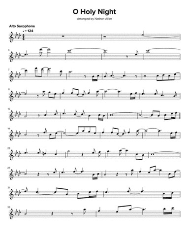 O Holy Night - Alto Saxophone (arr. Nathan Allen)