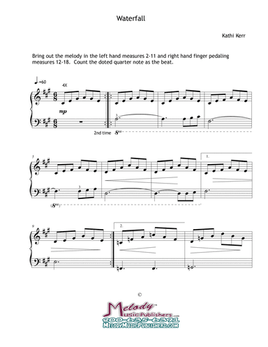 Piano solo late intermediate - Waterfall