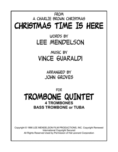 Christmas Time Is Here (arr. John Groves)