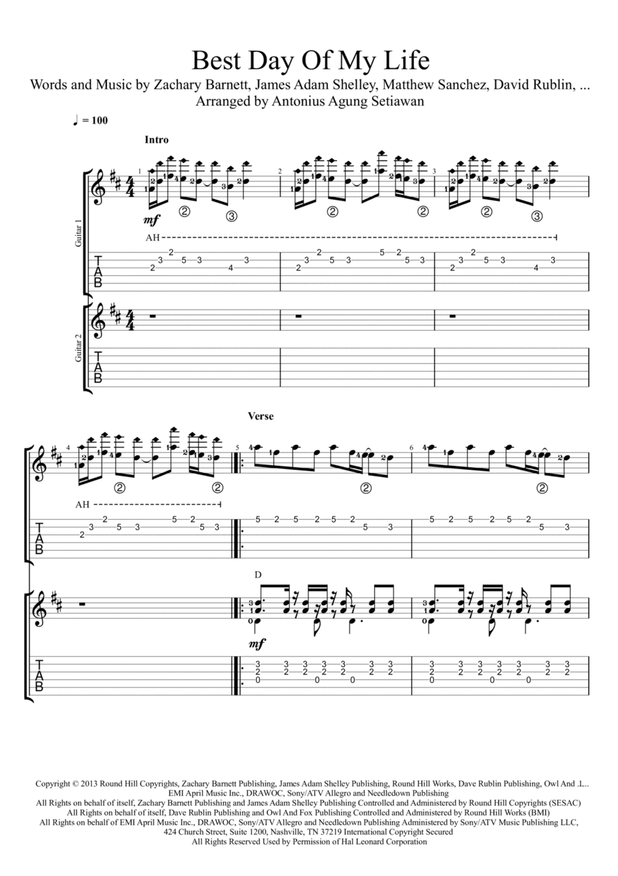 Best Day Of My Life (arr. Antonius Agung Setiawan)