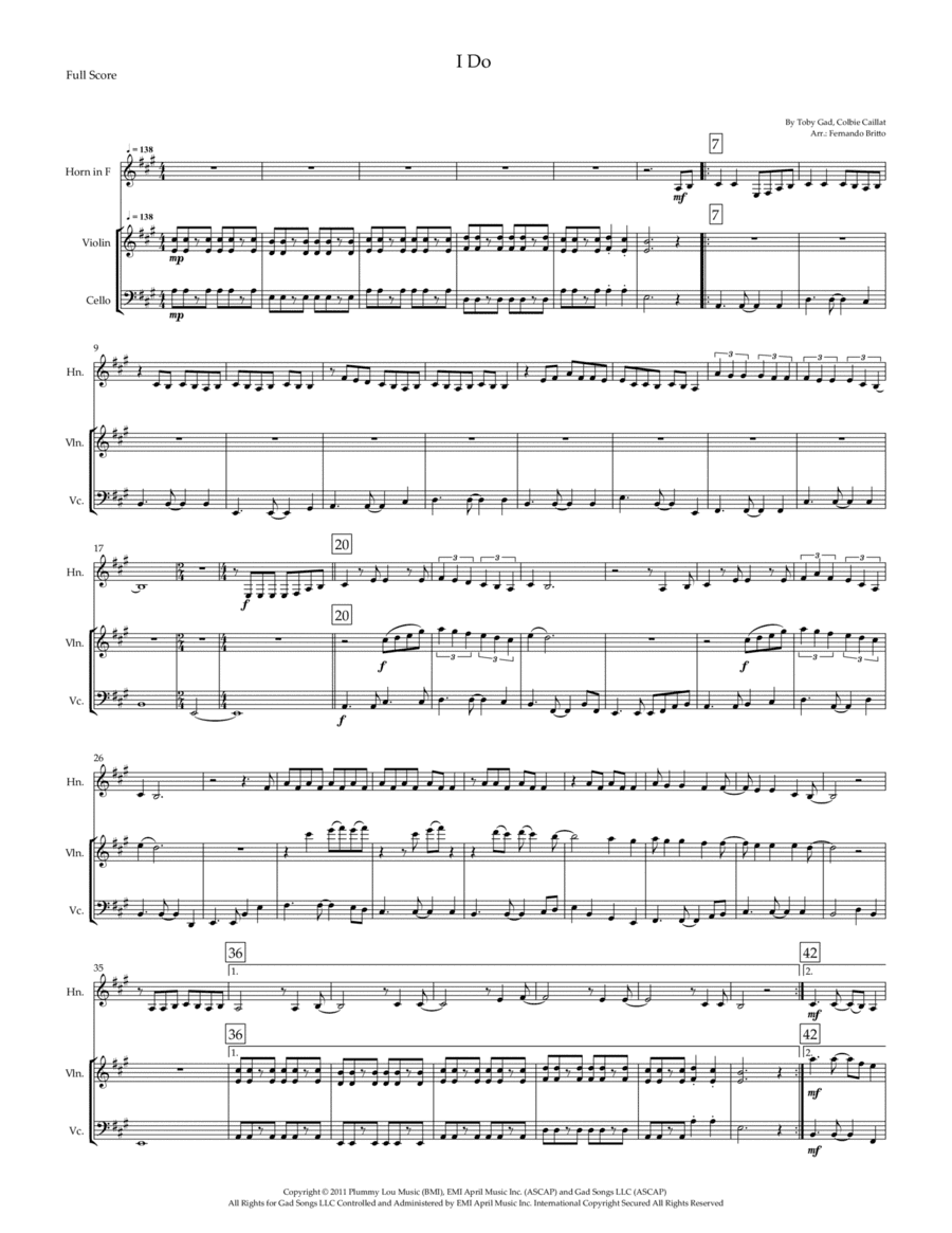 I Do (arr. Fernando Britto)