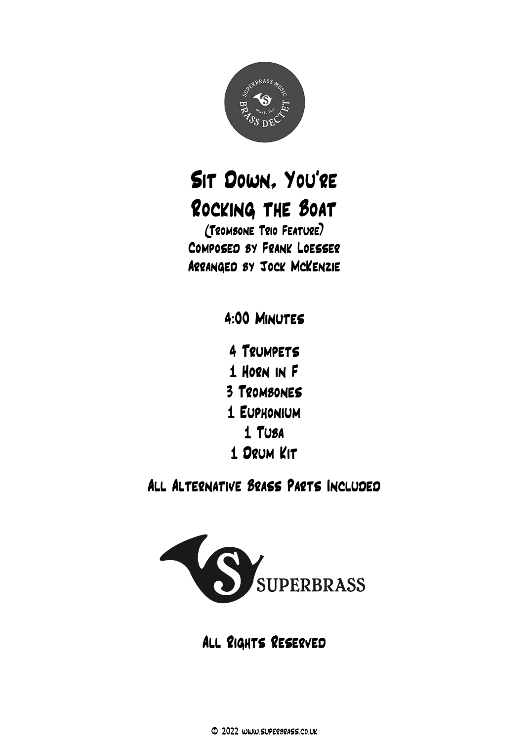 Sit Down You're Rockin' The Boat (arr. Jock McKenzie)