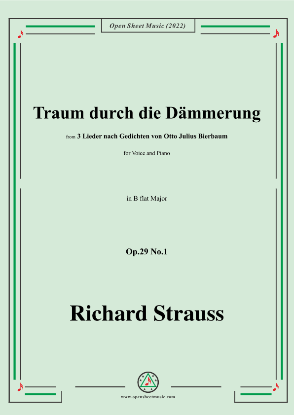Richard Strauss-Traum durch die Dämmerung,in B flat Major (arr. OSM Press)