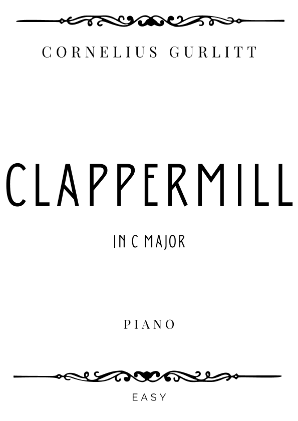 Gurlitt - Clappermill (Die Klappermühle) in C Major - Easy (arr. Piacere Music Sheets)
