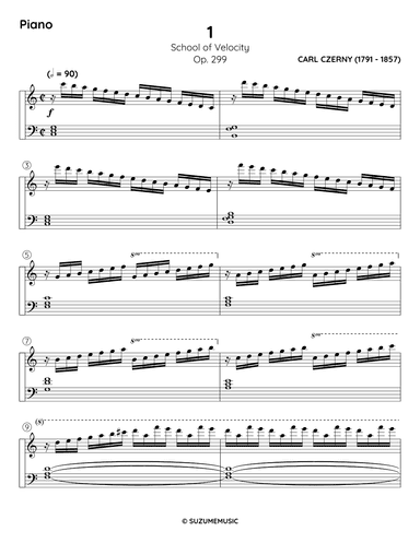 School of Velocity - Op. 299 - #1 (arr. Suzume Music)