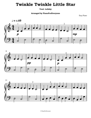 Twinkle Twinkle Little Star (Easy Piano) (arr. PianoForEveryone)