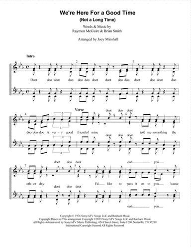 We're Here For A Good Time (arr. Joey Minshall)