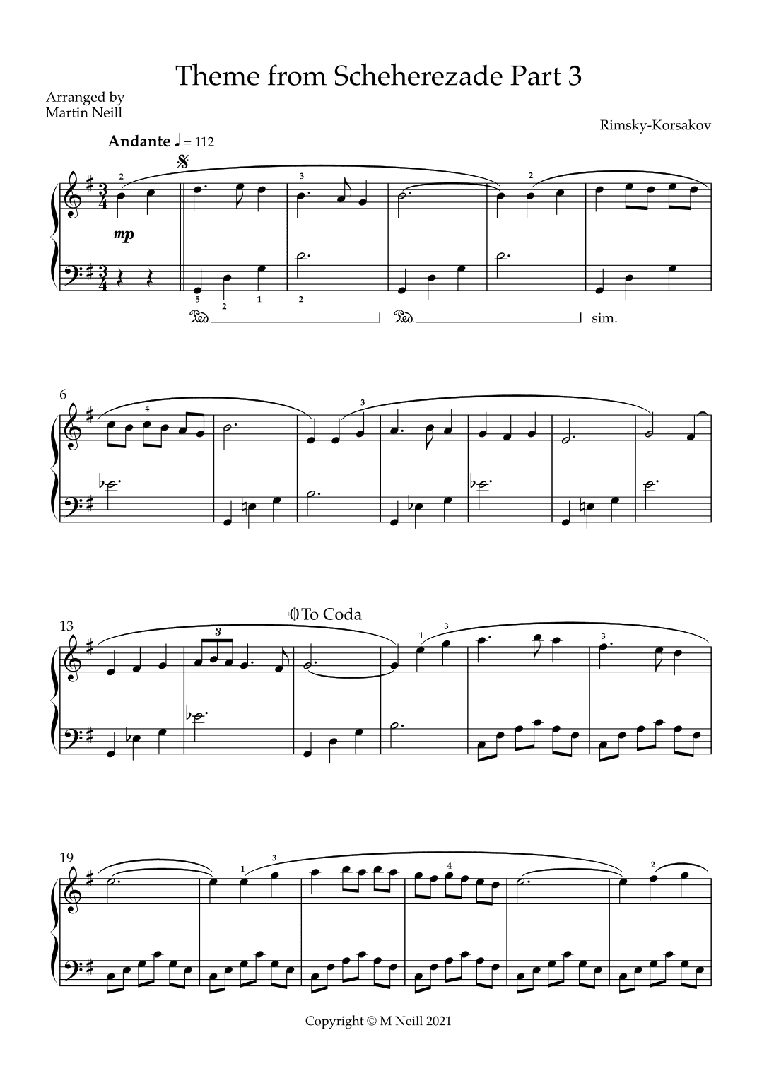 Theme from Scheherezade Part 3 (arr. Martin Neill)