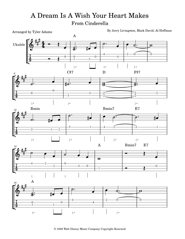 A Dream Is A Wish Your Heart Makes (arr. Tyler Adams)