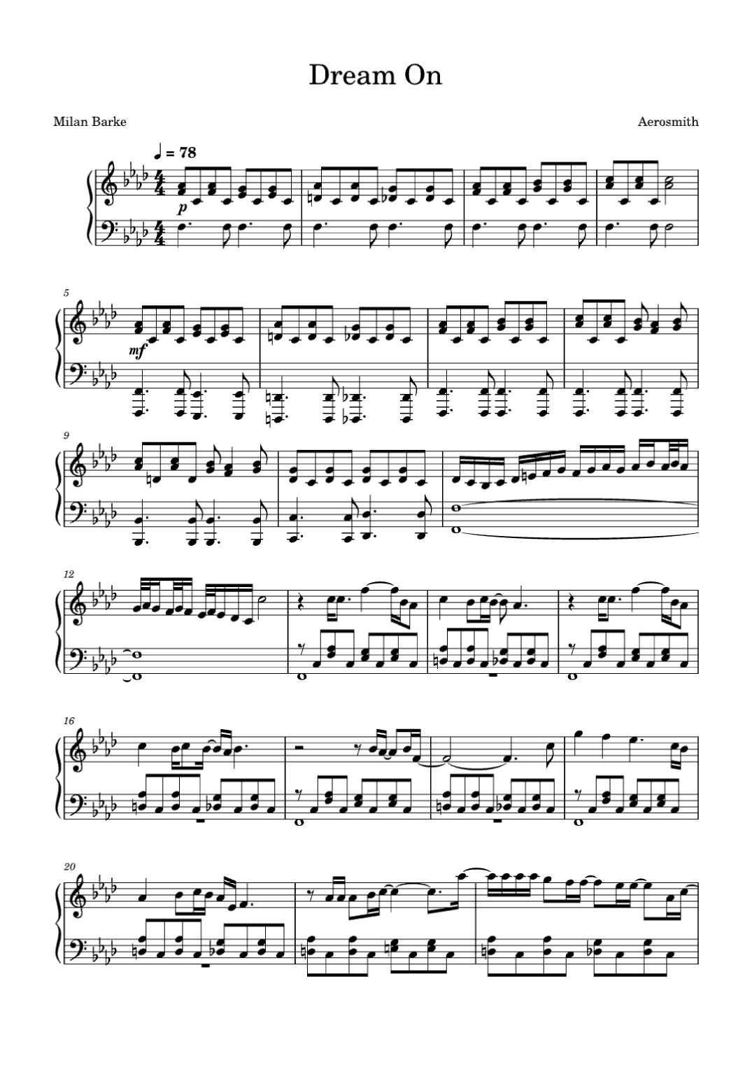 Dream On (arr. Eduardo Sabino)